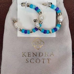 Kendra Scott -- Rachel Gold Hoop Earrings In Blue Mix
